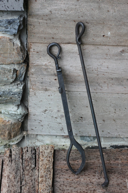 fire tool set log grabber and poker set 