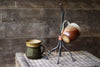 a blacksmith hand forged coffee mug and tea cup display tree by Wicks Forge