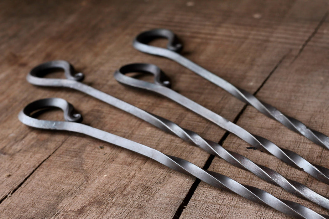 A set of hand forged Skewers by Wicks Forge