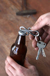 a blacksmith hand forged keychain bottle opener by Wicks Forge