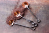 3 styles of blacksmith hand forged copper and steel coffee scoops by Wicks Forge