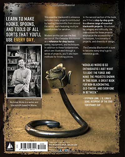 Back cover of The Everyday Blacksmith: Learn to forge 55 simple projects you'll use every day