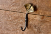 a blacksmith hand forged hook with a Ginko Leaf detail from the Wicks Forge Limited Series