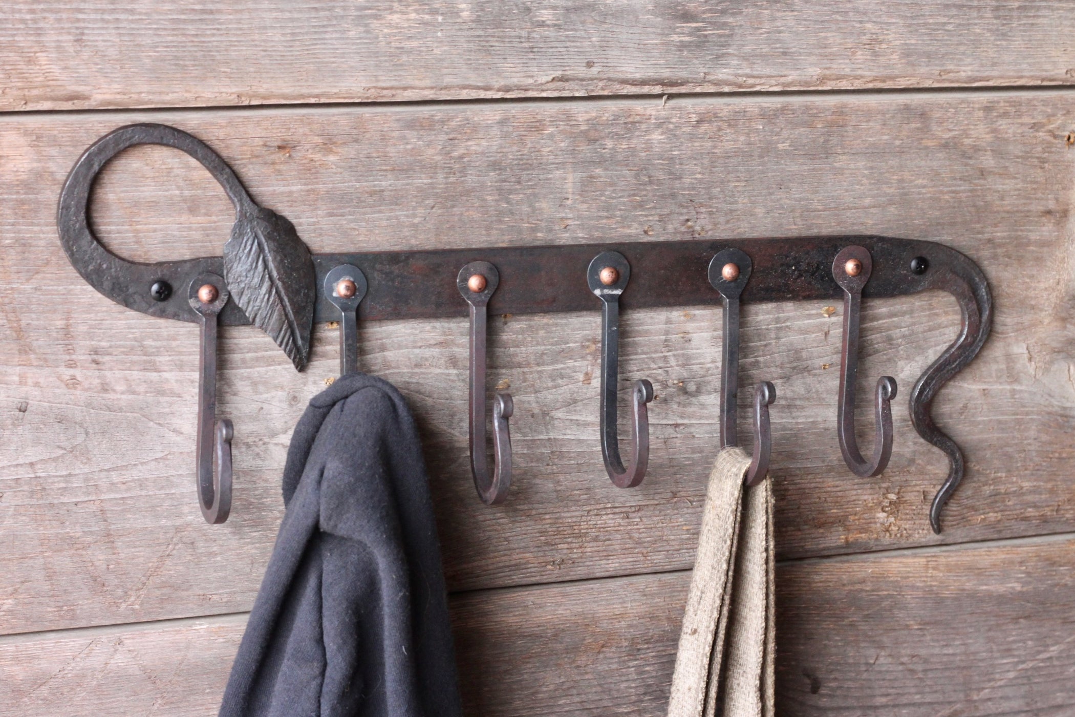 Coat Rack - Organic Leaf and Vine | Wicks Forge