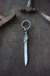 a blacksmith hand forged leaf letter opener by Wicks Forge