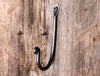 a traditional blacksmith wall hook hand forged by Wicks Forge