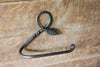  a blacksmith hand forged towel rack with a leaf design by Wicks Forge