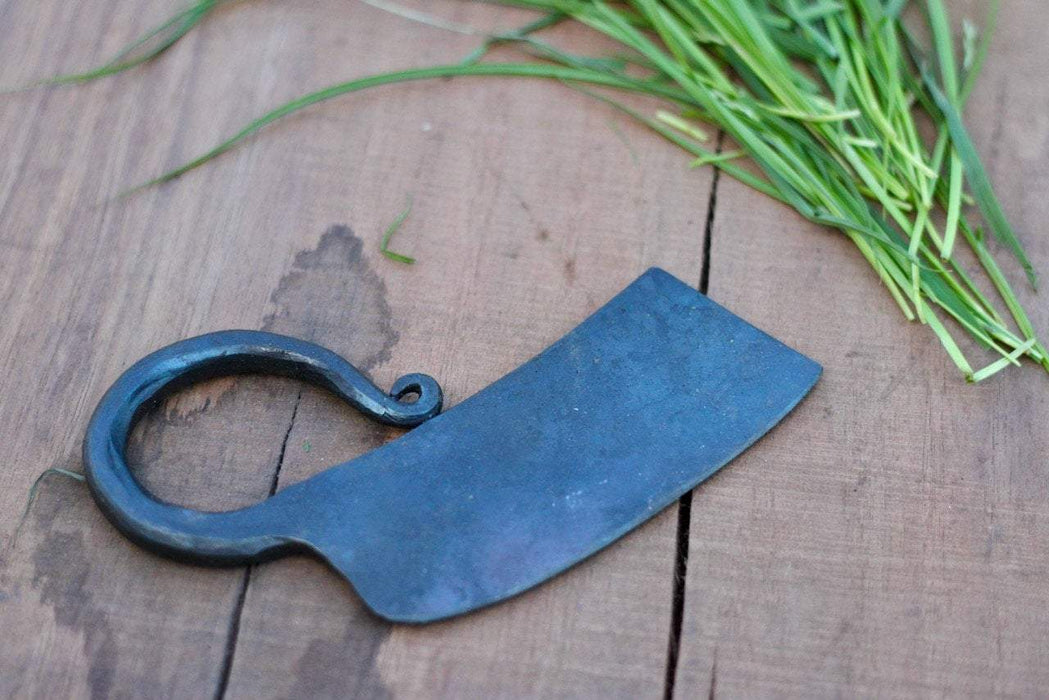  a blacksmith hand forged herb chopper by Wicks Forge