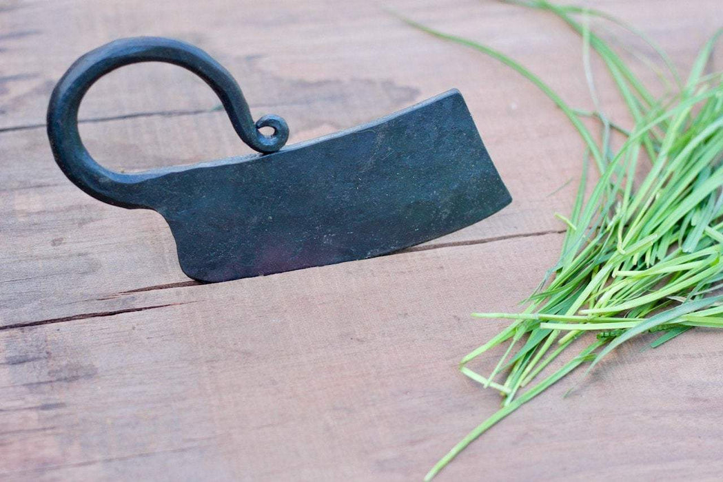  a blacksmith hand forged herb chopper by Wicks Forge