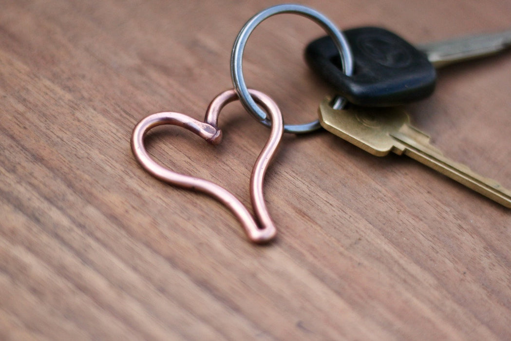 Copper Heart Key Ring