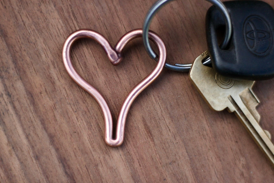 Copper Heart Key Ring