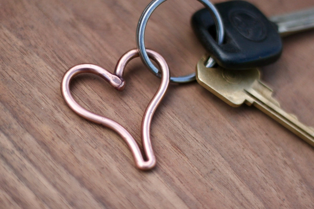 Copper Heart Key Ring