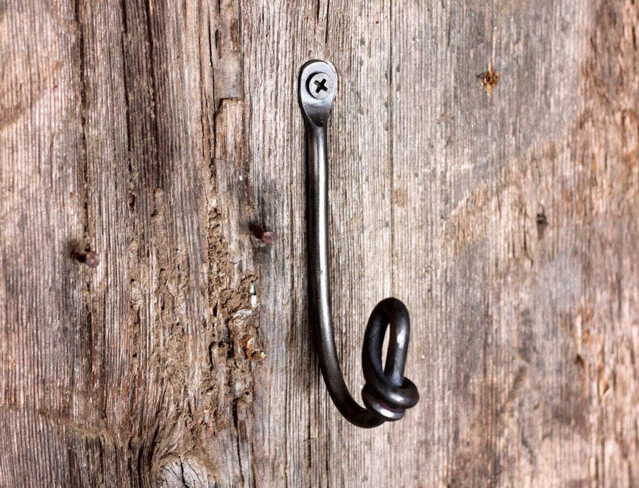 a blacksmith hand forged ivy vine wall hook by Wicks Forge