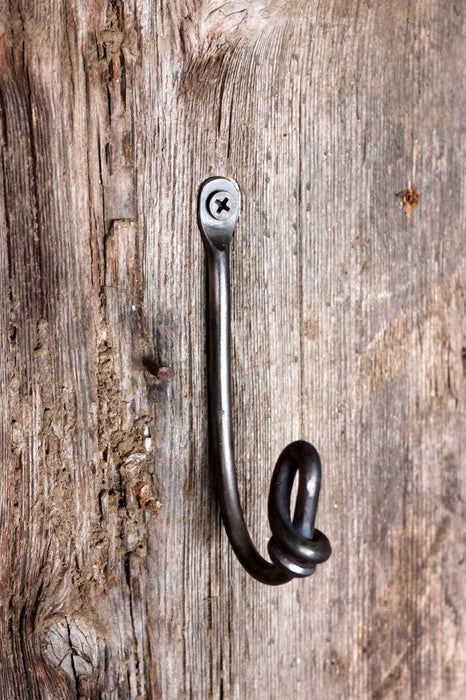 a blacksmith hand forged ivy vine wall hook by Wicks Forge