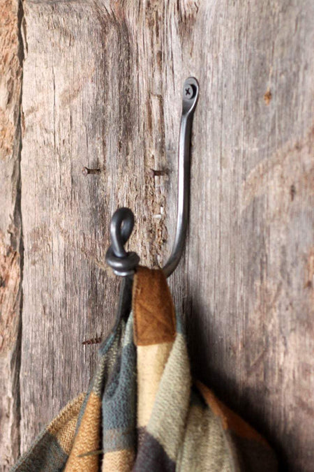 a blacksmith hand forged ivy vine wall hook by Wicks Forge