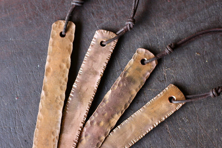 blacksmith hand forged copper bookmarks by Wicks Forge