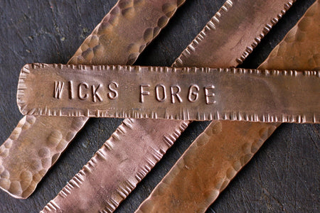 blacksmith hand forged personalized copper bookmarks by Wicks Forge