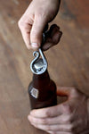  a blacksmith hand forged personalized keychain bottle opener by Wicks Forge