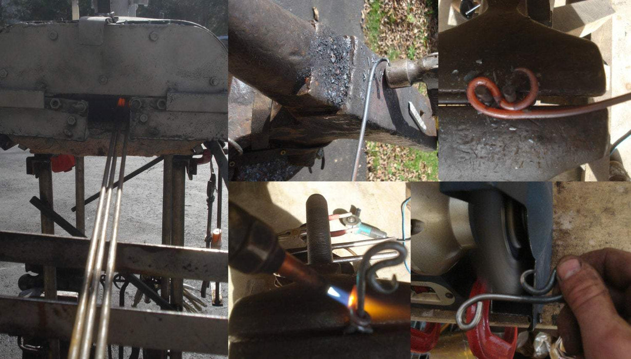 part of the process of creating a a blacksmith hand forged keychain bottle opener by Wicks Forge